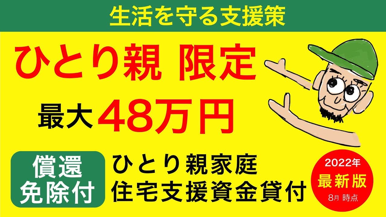 【給付金】最大48万円のひとり親家庭住宅支援資金貸付